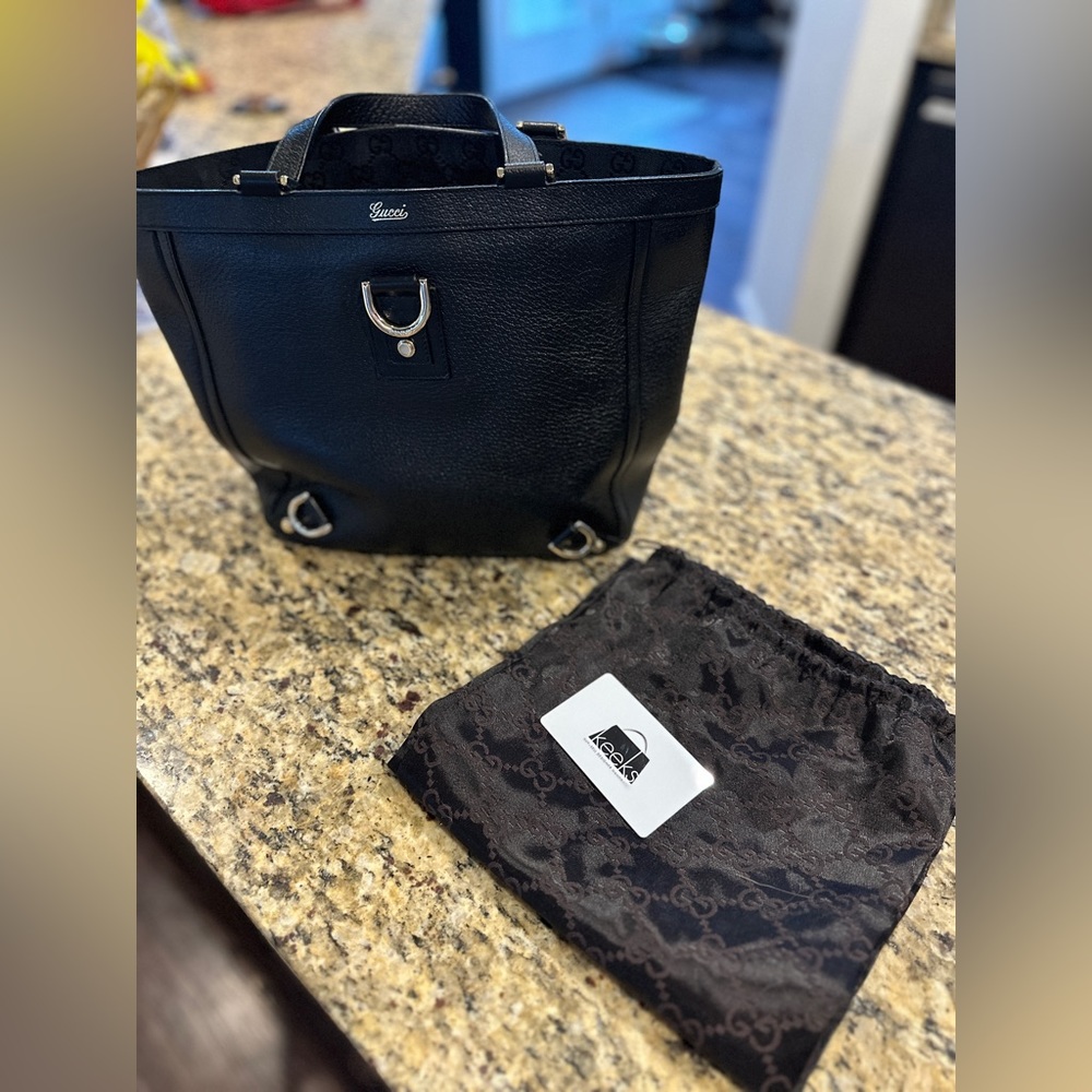 Gucci Abbey Small Leather Tote Black